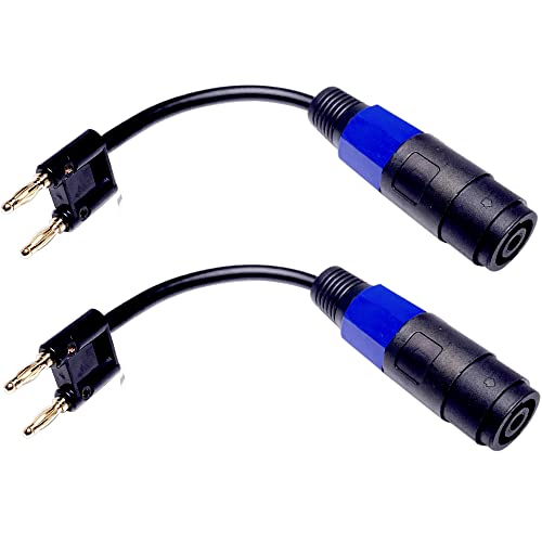 CNCESS CESS-096 Dual Banana Plug to Female Speakon Connector, 2 Pack - Image 1