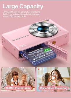 Eworld 44MP HD Digital Camera with 32GB Card, Compact Photo Camera with 1080P Video, 2.4" Screen, 16X Zoom, Anti-Shake, and Rechargeable Battery for Girls and Boys, Perfect for Kids and Beginners  - Image 3