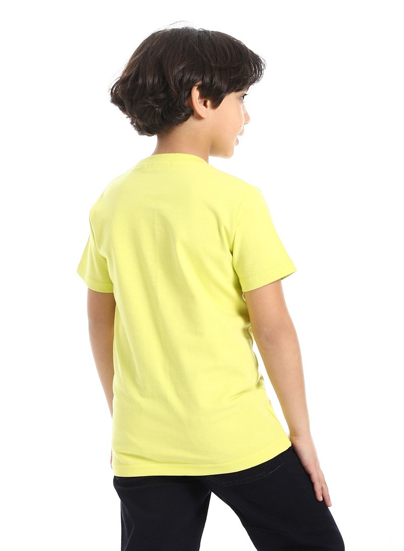 Andora Round Neck Printed Short Sleeve Boy T-shirt_Lemon - Image 3