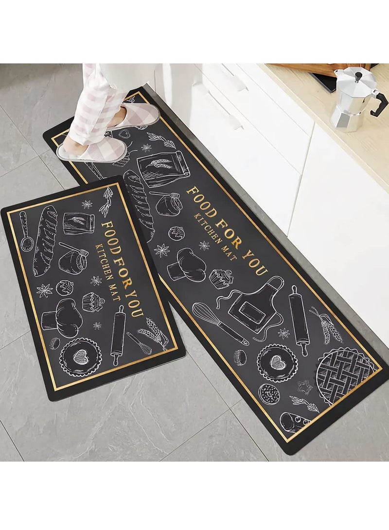 Hihonor Modern classic washable non-slip kitchen and bathroom floor mats, home decoration interior entrance door mats A6 40x60cm 40x120cm - Image 1