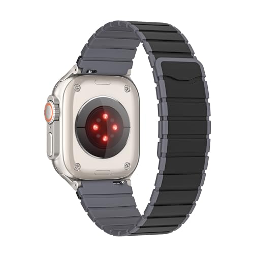 DailyObjects Rim Snap On Watch Strap Compatible with Apple Watch Series 9/8/7 (45mm) | Series SE2/6/SE/5/4 (44mm) | Series10 46mm | Ultra/Ultra 2 Black-Charcoal -Watch Not Included - Image 3