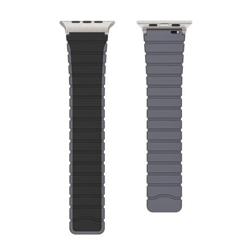 DailyObjects Rim Snap On Watch Strap Compatible with Apple Watch Series 9/8/7 (45mm) | Series SE2/6/SE/5/4 (44mm) | Series10 46mm | Ultra/Ultra 2 Black-Charcoal -Watch Not Included - Image 5