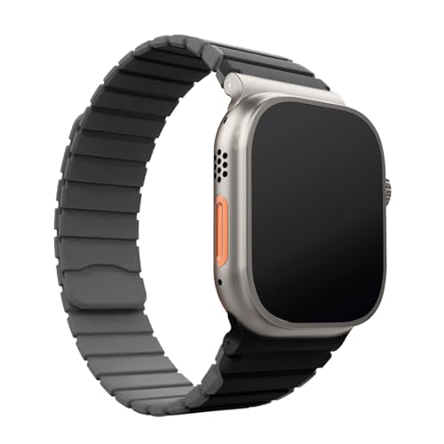 DailyObjects Rim Snap On Watch Strap Compatible with Apple Watch Series 9/8/7 (45mm) | Series SE2/6/SE/5/4 (44mm) | Series10 46mm | Ultra/Ultra 2 Black-Charcoal -Watch Not Included - Image 2