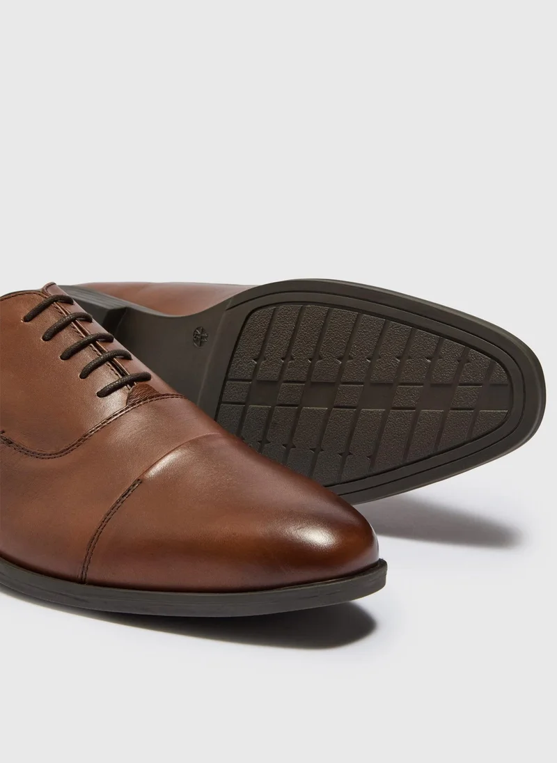 Matalan Tan Real Leather Oxford Shoes