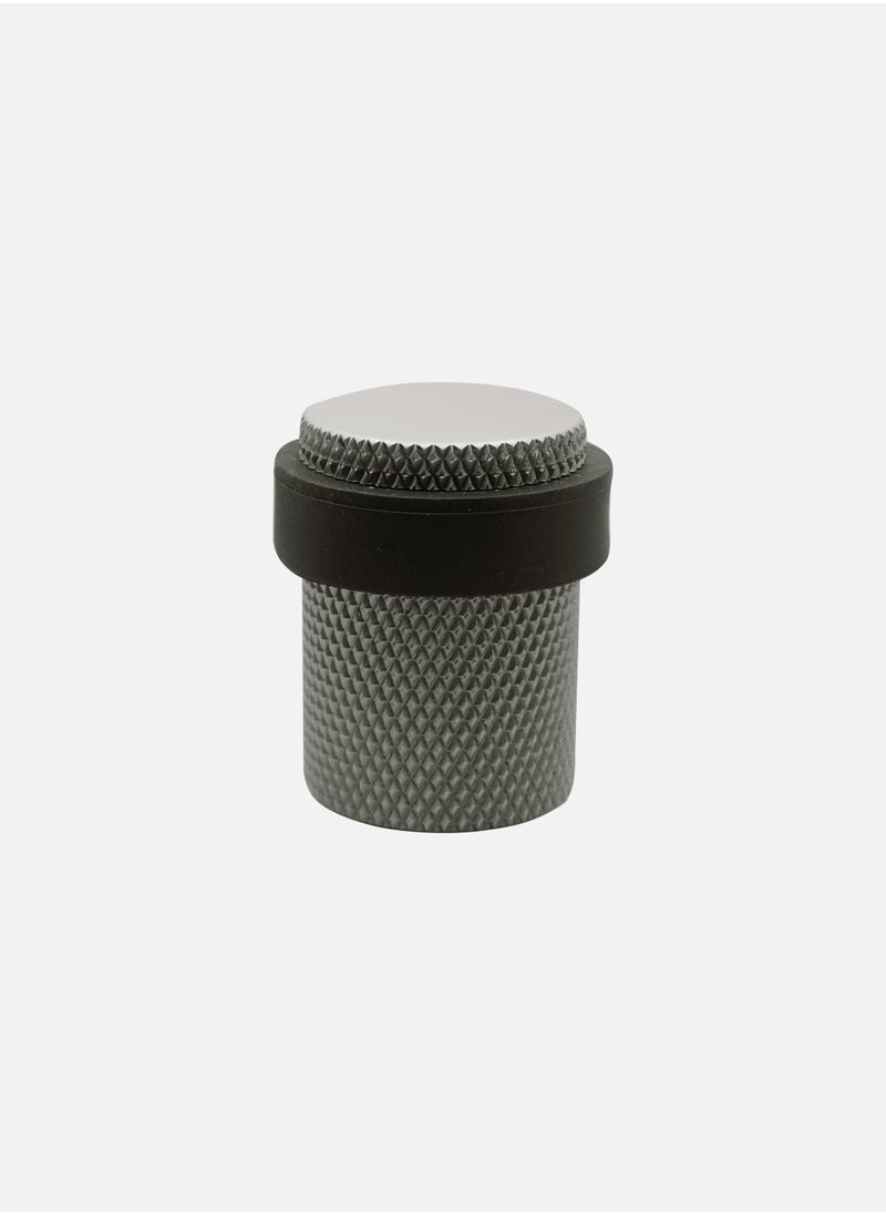CINCINNO Knurled Aluminium Door Stopper – Premium Metal, Heavy Duty, Anti-Corrosion, Reversible, Easy Installation, Sleek Design, 5-Year Warranty - (Gun Metal Grey) 