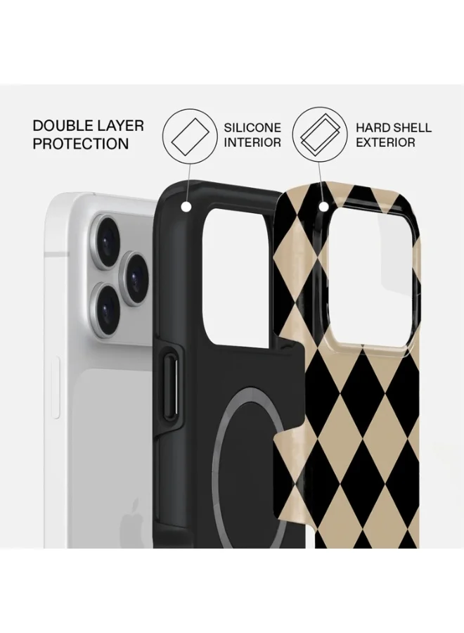 موبكوس جراب iPhone 17 Pro Max Classic Diamond Premium متوافق مع غطاء صلب مزدوج الطبقات مع حماية من السيليكون - غطاء مقاوم للخدوش والصدمات