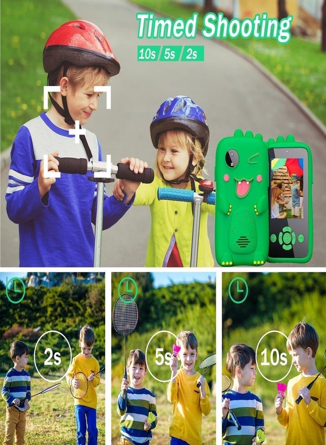 SUNNIFA Kids Smart Phone for Girls, Christmas Birthday Gifts for Girls Age 3-10 Kids Toys Cell Phone, 2.8" Touchscreen Toddler Learning Play Toy Phone with Dual Camera, Game (Green Dino) - Image 5