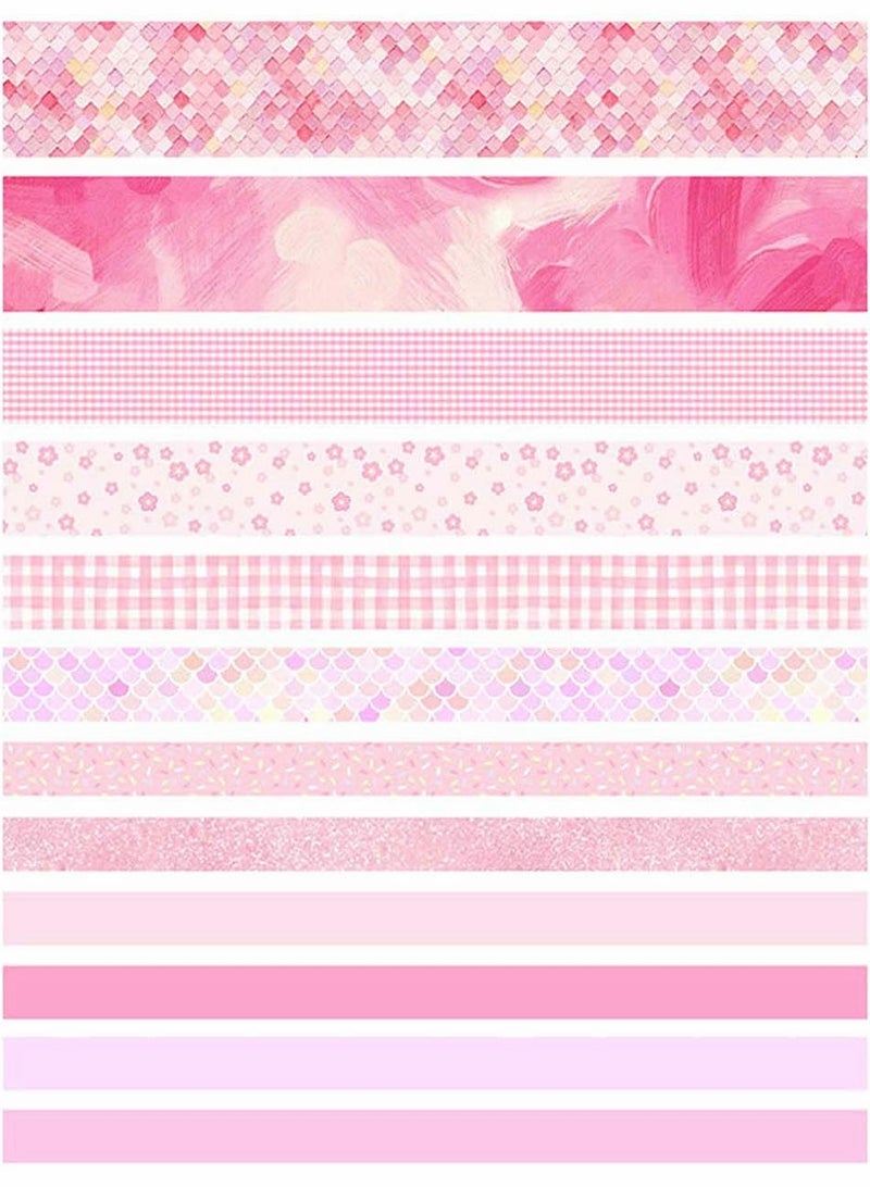 SYOSI Washi Tape Set Washi Masking Adhesive Decorative Holiday Craft Tapes Decorative Plaid Pattern Craft Tapes for Scrapbooking Bullet Journals Planners Gift Wrapping DIY 12 Rolls  - Image 2