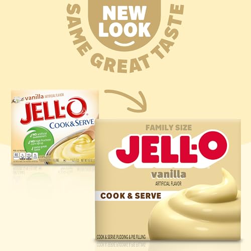 Jell-O Cook & Serve Vanilla Pudding & Pie Filling Mix, 4.6 oz Box - Image 4