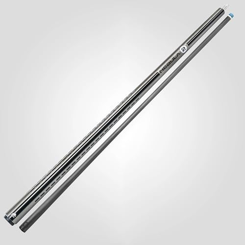 RHINO Nebula 2 Pool Cue Charcoal Gray Premium Carbon Fiber Shaft Composite Butt Time Crystal Tip 124mm Pro Taper Design 388 Joint Wrapless Low Deflection Pool Cue - Image 3