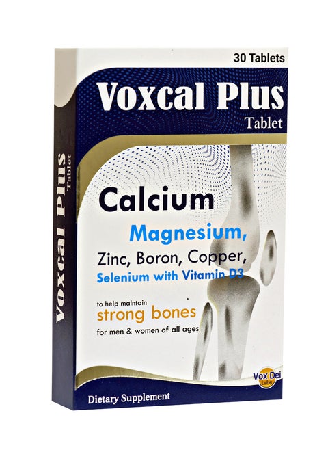 VOXCAL Plus Tablet – Calcium, Magnesium, Zinc, Boron, Copper, Selenium & Vitamin D3 Tablets for Strong Bones and Overall Health – 30 Tablets