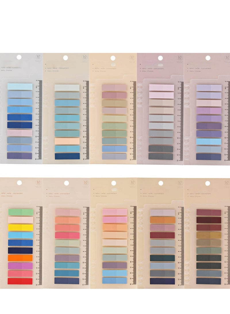 2000 علامة تبويب لاصقة شفافة مع مسطرة مرنة - ملصقات ترميز صفحات ملونة قابلة للكتابة (ألوان موراندي) - Image 1