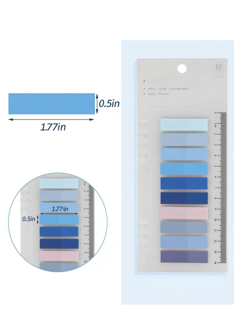 2000 علامة تبويب لاصقة شفافة مع مسطرة مرنة - ملصقات ترميز صفحات ملونة قابلة للكتابة (ألوان موراندي) - Image 3