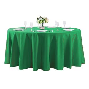 Cupuamon 108 inch Round Tablecloth Washable Polyester Table Cloth Decorative Table Cover for Wedding Party Dining Banquet(108 inch Emerald) - Image 1