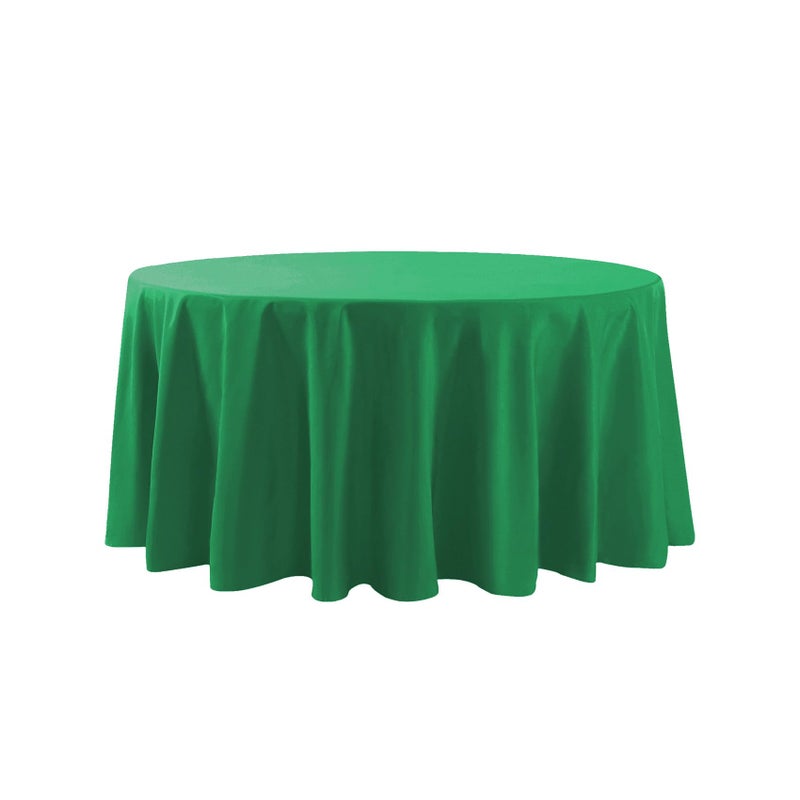 Cupuamon 108 inch Round Tablecloth Washable Polyester Table Cloth Decorative Table Cover for Wedding Party Dining Banquet(108 inch Emerald) - Image 2
