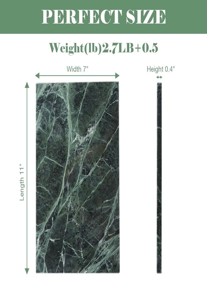 BCS Natural Marble Vanity Tray, 11" x 7" Marble Slab Candle Plate Marble Tray for Kitchen Counter Cheese Charcuterie Wedding Gift House Warming Gift (Italy Green) - Image 5