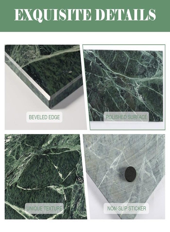BCS Natural Marble Vanity Tray, 11" x 7" Marble Slab Candle Plate Marble Tray for Kitchen Counter Cheese Charcuterie Wedding Gift House Warming Gift (Italy Green) - Image 2