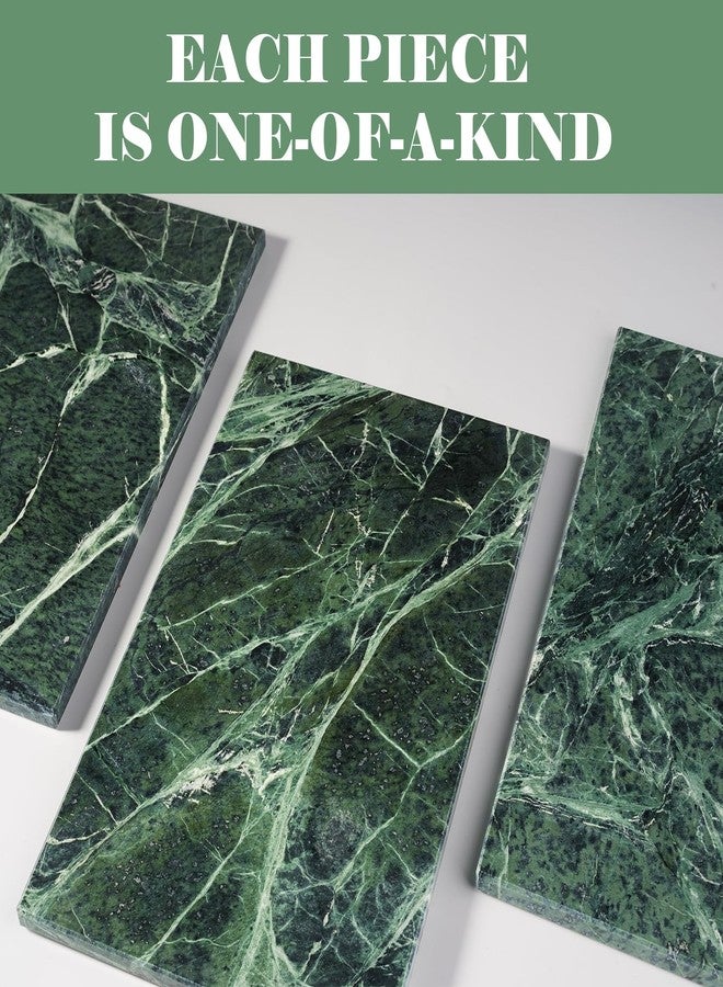 BCS Natural Marble Vanity Tray, 11" x 7" Marble Slab Candle Plate Marble Tray for Kitchen Counter Cheese Charcuterie Wedding Gift House Warming Gift (Italy Green) - Image 4