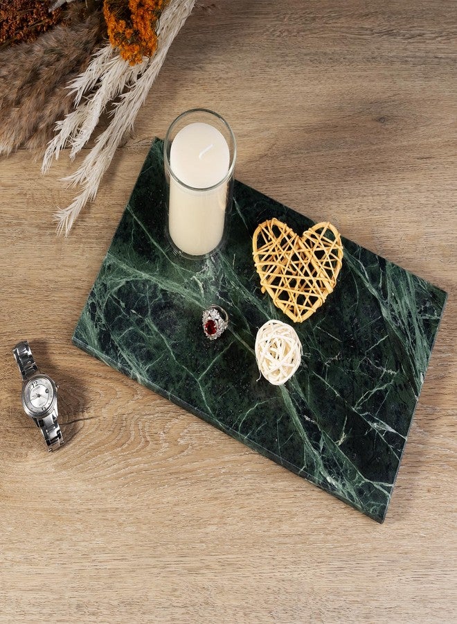 BCS Natural Marble Vanity Tray, 11" x 7" Marble Slab Candle Plate Marble Tray for Kitchen Counter Cheese Charcuterie Wedding Gift House Warming Gift (Italy Green) - Image 3