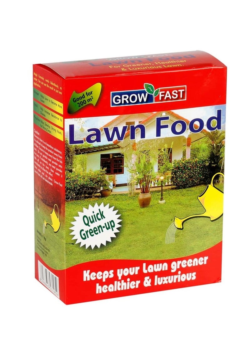 GROW FAST Lawn Food Fertilizer is a Specially Formulated Product Designed to Promote Healthy Lush Green Lawns 1 Kg Fertilizer Provides Essential Nutrients that Enhance Grass Growth Improve Lawn Density and Support Overall Lawn Health.  - Image 1
