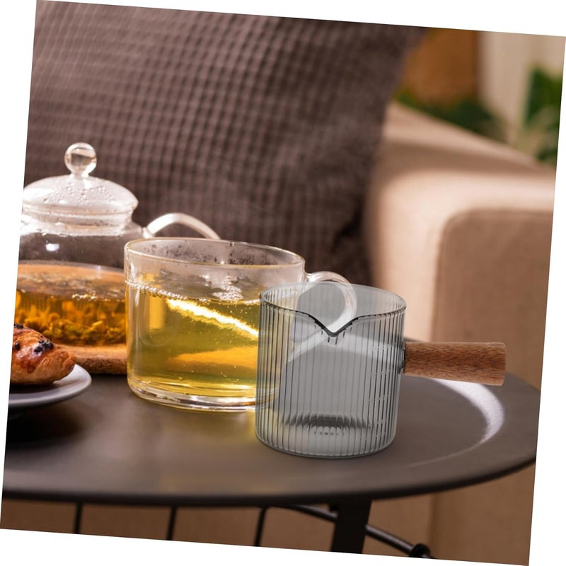 Creamer Pitcher with Handle Glass Measuring Cup for Espresso Dispenser for Home and Restaurant Use for Coffee Art and Easy Pouring - Image 2