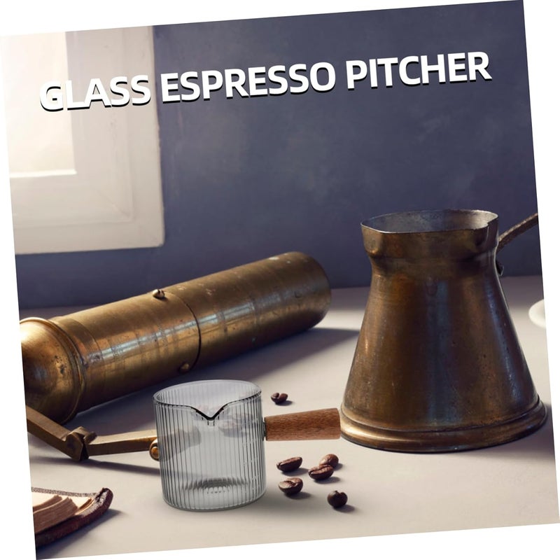 Creamer Pitcher with Handle Glass Measuring Cup for Espresso Dispenser for Home and Restaurant Use for Coffee Art and Easy Pouring - Image 3