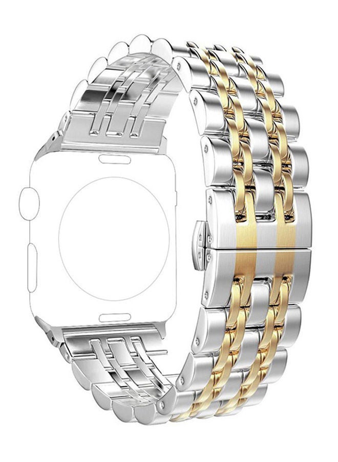 NIBEMINENT Replacement Band For Apple Watch Series 3/2/1 Gold/Silver  - Image 2