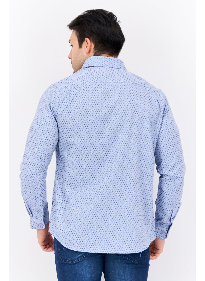 Peter Werth - Men Regular Fit Long Sleeves Allover Print Casual Shirt, Multicolor - Image 1