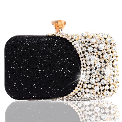 Yokawe Women's Sparkly Crystal Rhinestone Clutch Purse,Elegant Evening Bag for Wedding, Party, Prom, Bride - 8.5" x 6" Handbag with Chain Strap - Image 1