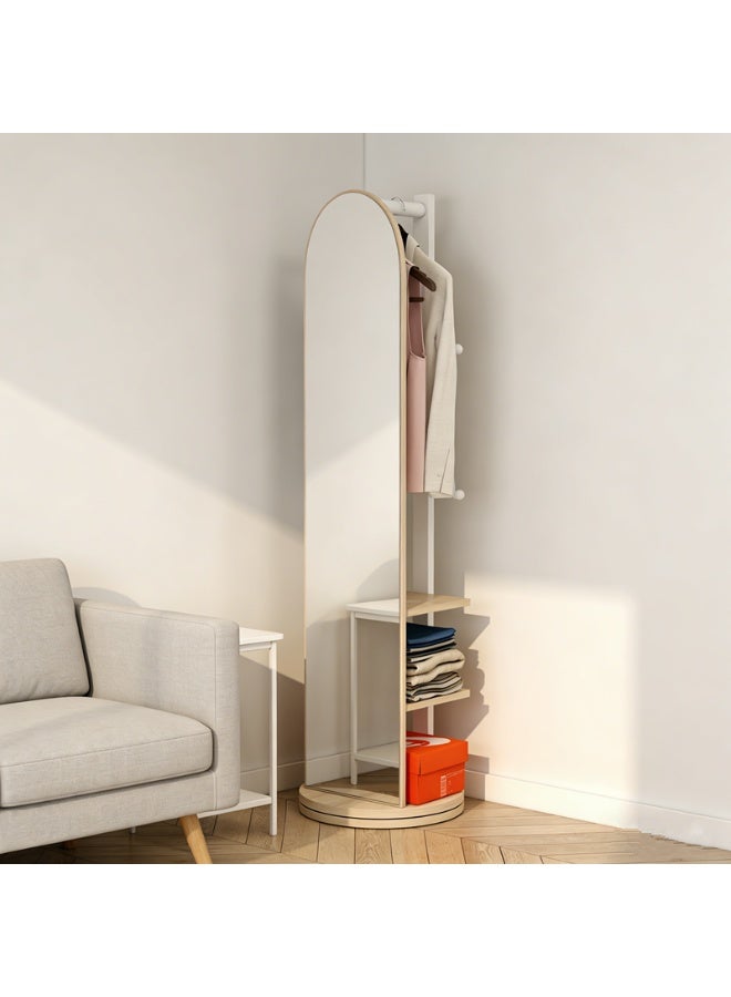 Multifunctional Rotating Full-Length Mirror, Floor-Standing Household Full-Length Mirror Storage Cabinet With Clothes Hanger, Integrated Bedroom And Living Room Storage Rack（CSJ168B） - Image 4