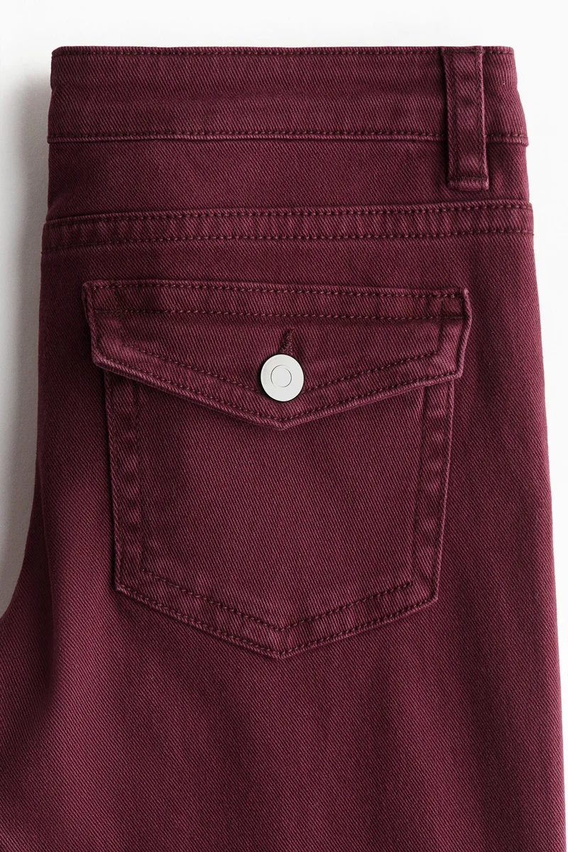 اتش اند ام جينز بحافة واسعة وخصر منخفض