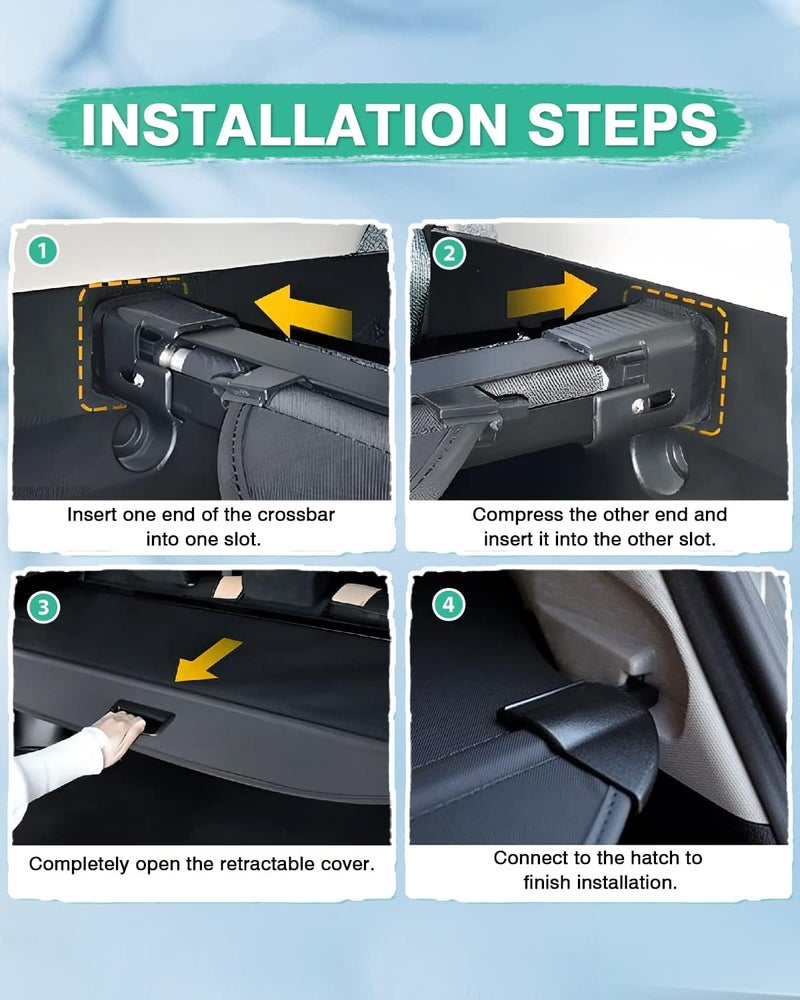 Powerty Retractable Cargo Cover for Acura RDX 2019-2022 - Trunk Shielding Shade - Image 5
