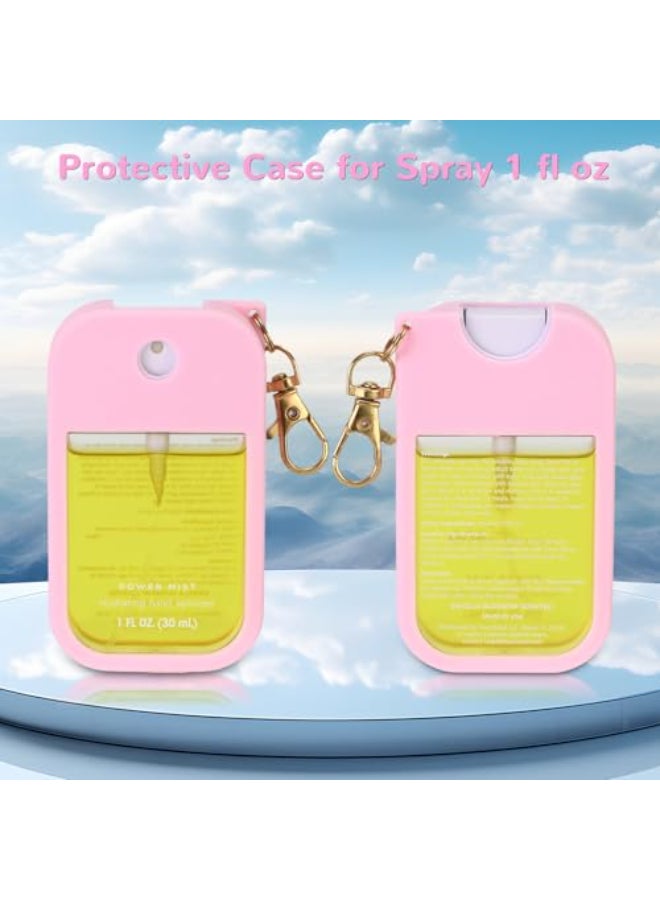 KYRGEU Hand Sanitizer Spray Case Compatible with Touchland Power Mist 1 oz Silicone Case with Keychain for Touch Land Mist 1 fl oz30 ml Hydrating Hand Sanitizer Accessory for 1 fl oz Pink 1 Pack - Image 3