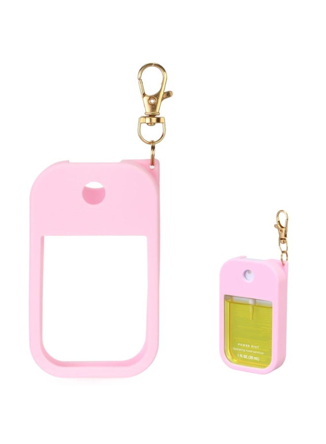KYRGEU Hand Sanitizer Spray Case Compatible with Touchland Power Mist 1 oz Silicone Case with Keychain for Touch Land Mist 1 fl oz30 ml Hydrating Hand Sanitizer Accessory for 1 fl oz Pink 1 Pack - Image 2