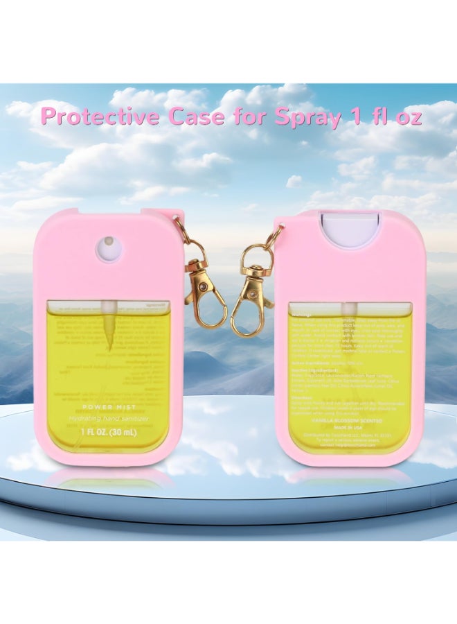 KYRGEU Hand Sanitizer Spray Case Compatible with Touchland Power Mist 1 oz Silicone Case with Keychain for Touch Land Mist 1 fl oz30 ml Hydrating Hand Sanitizer Accessory for 1 fl oz Pink 1 Pack - Image 4