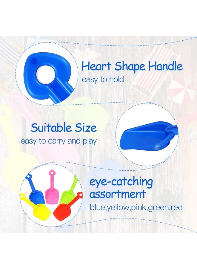 Junkin 24 Pcs 7.7 Inch Mini Plastic Sand Shovel Beach Toys Long Play Colorful Scoop Rake Sand Shovels For Beach And Garden Shoveling Digging Gardening Random Colors - Image 3