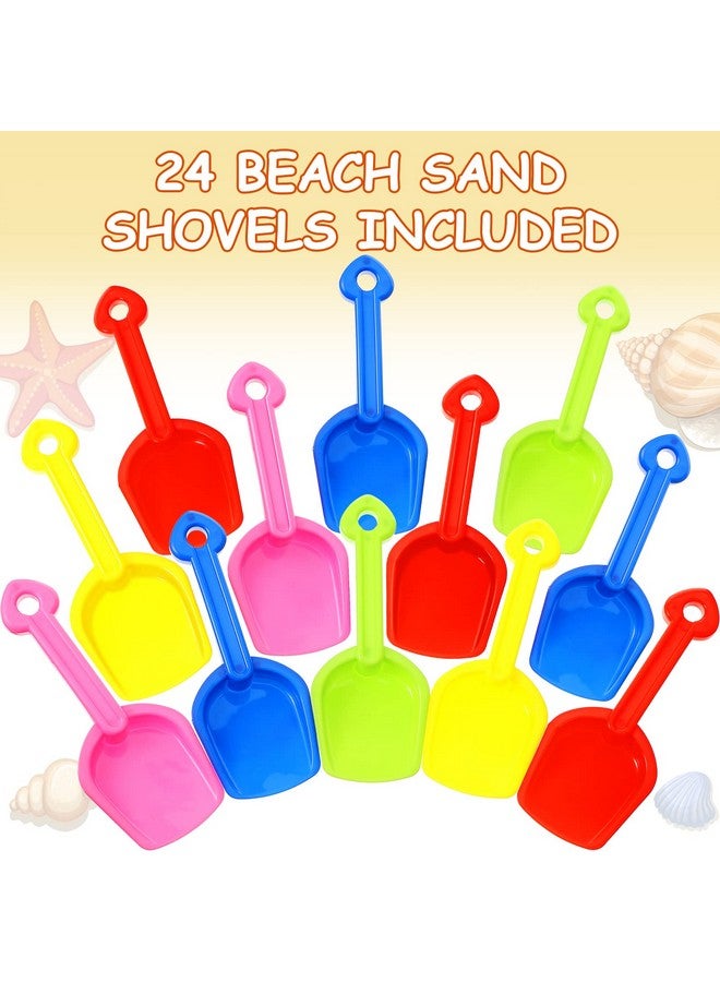 Junkin 24 Pcs 7.7 Inch Mini Plastic Sand Shovel Beach Toys Long Play Colorful Scoop Rake Sand Shovels For Beach And Garden Shoveling Digging Gardening Random Colors - Image 2
