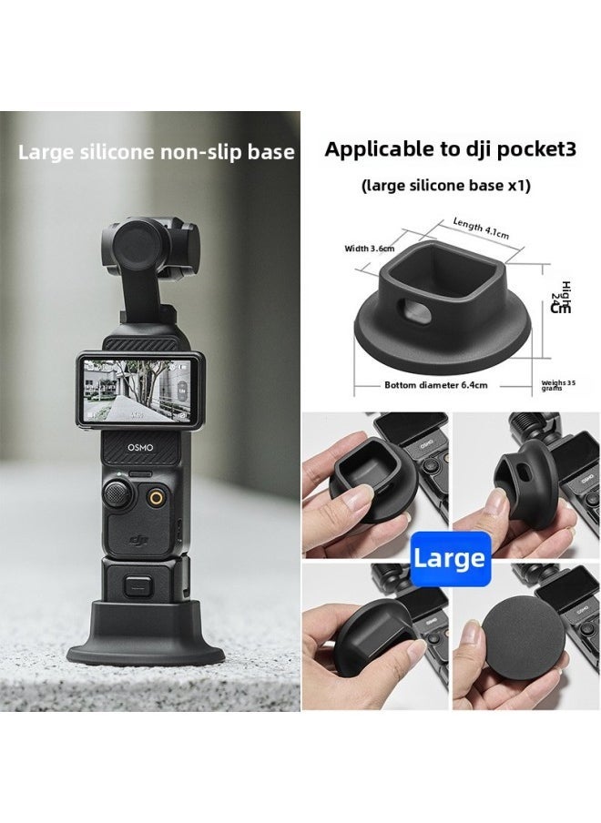 For DJI Pocket 3 Yuntai Osmo Pocket 3 Eyes Accessories Desktop Foot Tempered Film Accessories-Color:Pocket3 Soft Rubber Base Is One Size Larger And More Stable - Image 1
