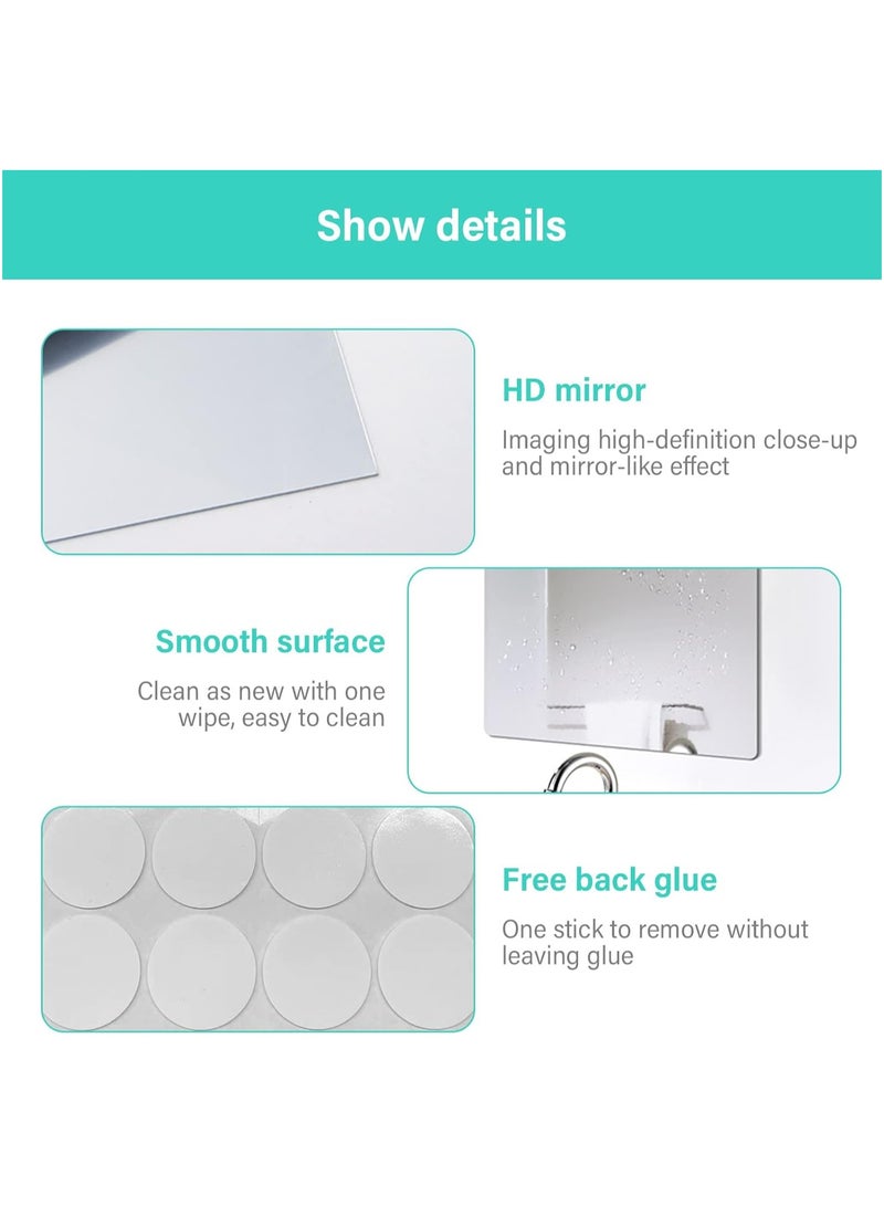 TPGP Pack of 4 Self-Adhesive Tile Mirrors (20 x 20 cm) – Flexible Non-Glass Acrylic Wall Mirror for Home Décor - Image 4