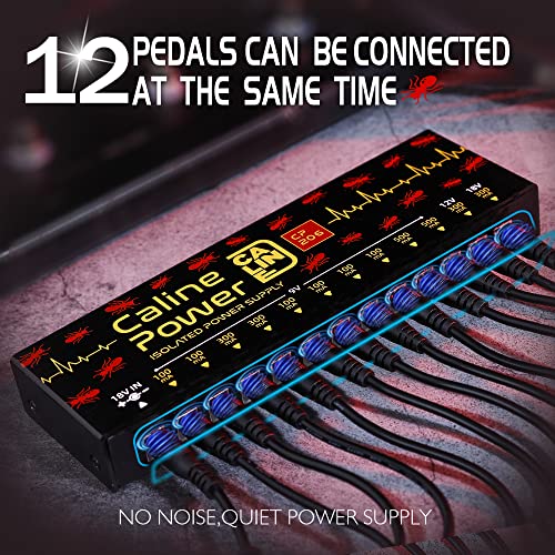 Caline Guitar Pedal Power Supply, True Isolated Pedalboard Power Supply with 12 Outputs, Noiselessly CP-206 - Image 4