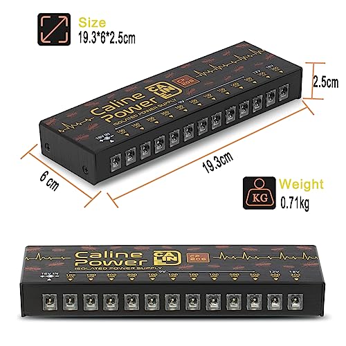 Caline Guitar Pedal Power Supply, True Isolated Pedalboard Power Supply with 12 Outputs, Noiselessly CP-206 - Image 5