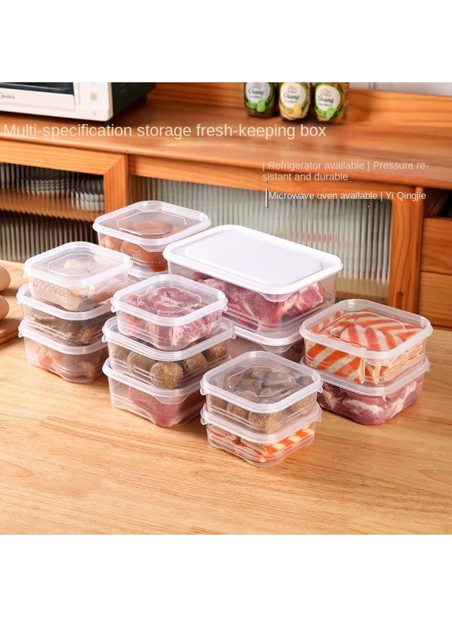 Food Storage Box Vegetable Frozen Layer Frozen Meat Refrigerator Food Sub-box Microwave Fruit Storage Box-Specifications:1200mL-Color:White Lid  - Image 5