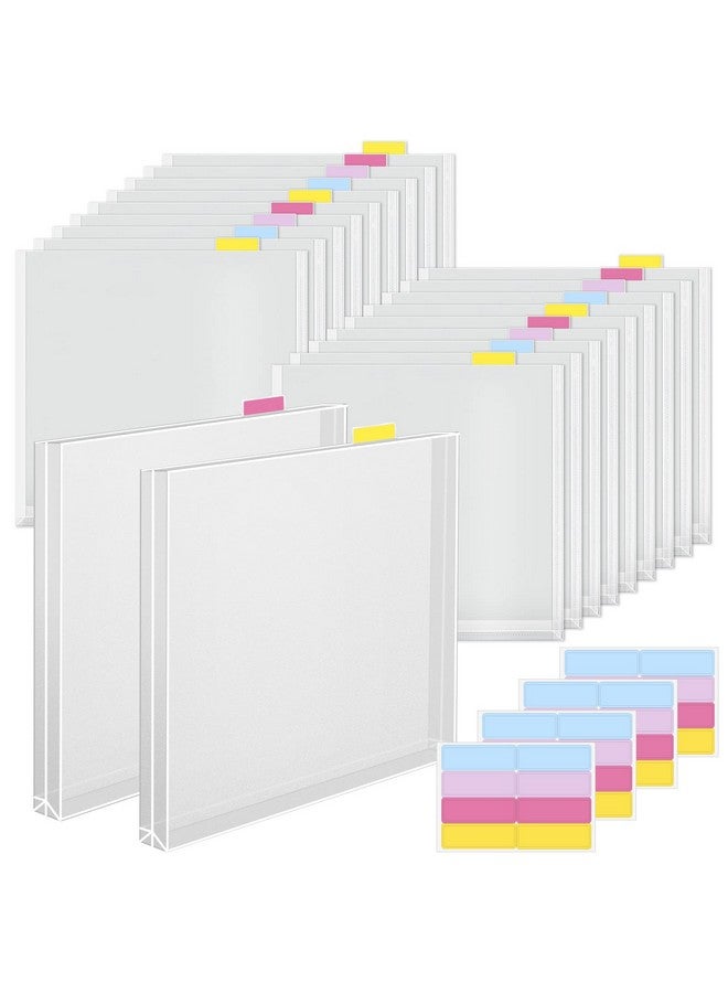 Caydo 20 Pieces Scrapbook Paper Storage Clear 12 X 12 Paper Storage Organizer With Tabs And Gusset Bottom For Holding Scrapbook Paper, Vinyl Paper, Paper, Cardstock - Image 1