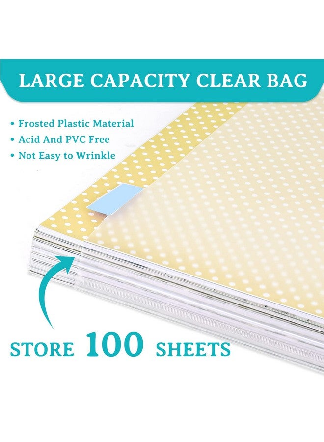 Caydo 20 Pieces Scrapbook Paper Storage Clear 12 X 12 Paper Storage Organizer With Tabs And Gusset Bottom For Holding Scrapbook Paper, Vinyl Paper, Paper, Cardstock - Image 3