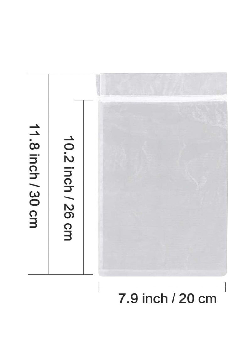 SYOSI Organza Bags Large, 50 Pcs 20 x 30 cm Sheer Drawstring Jewelry Pouches Favor Gift Bags for Birthday and Wedding, Party, Gift Packaging, Shower Party (White)  - Image 3