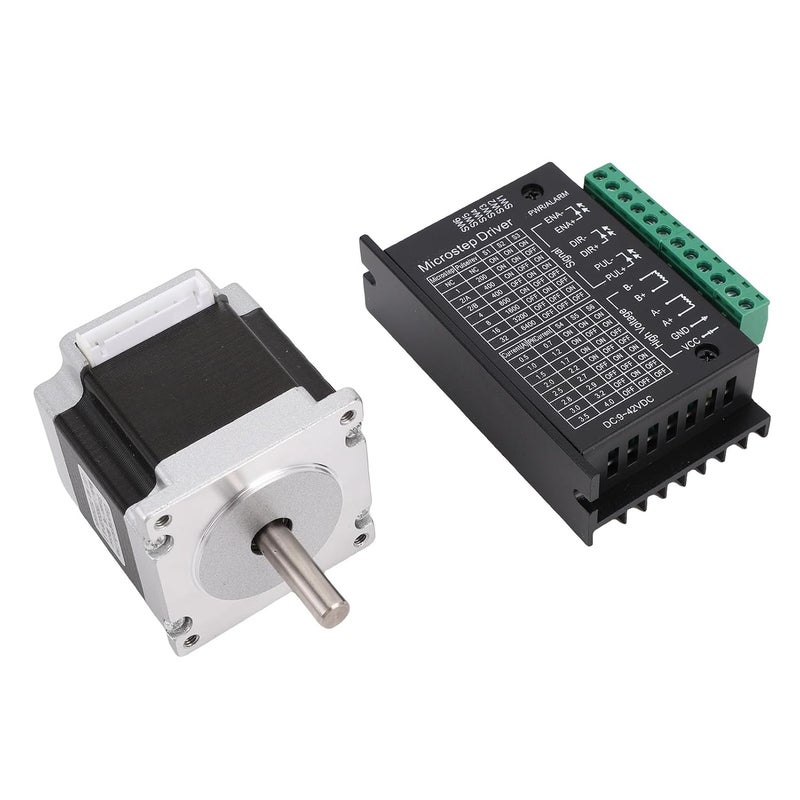 banapoy Nema23 Stepper Motor Driver Kit High Power Output for CNC Engraving Machine 3D Printer Alloy Steel 1 Motor and TB6600 Driver 8mm Shaft Suit for Small and Medium Automated Equipment - Image 1