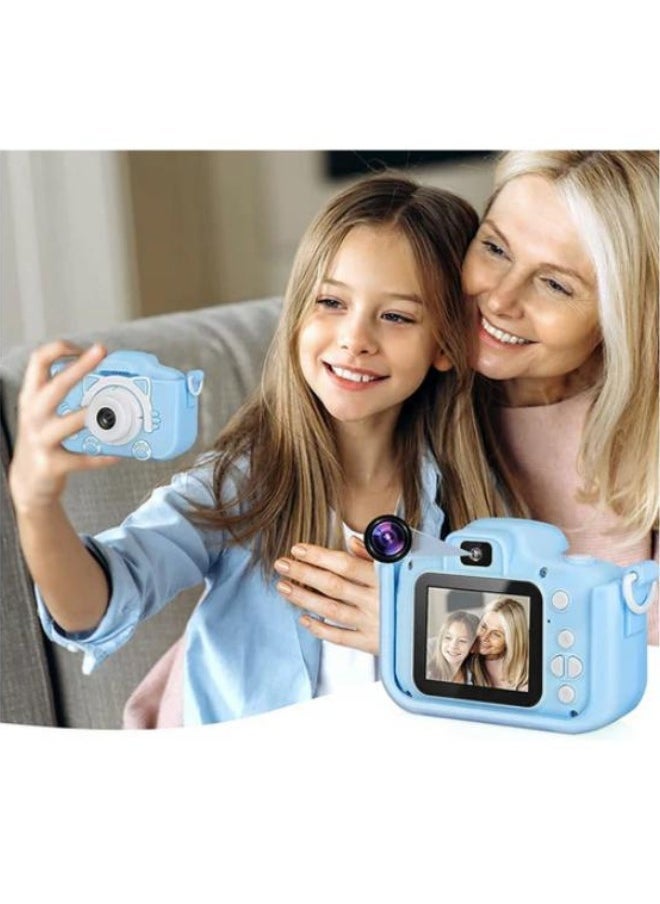 Kids Digital Camera for Boys & Girls – Blue Selfie Camera with Video Recording, Games & Music Player | Fun & Educational Toddler Camera for Age 3–12 | Great Birthday & Children’s Day Gift | Durable, Rechargeable & Easy to Use | Child-Safe Design