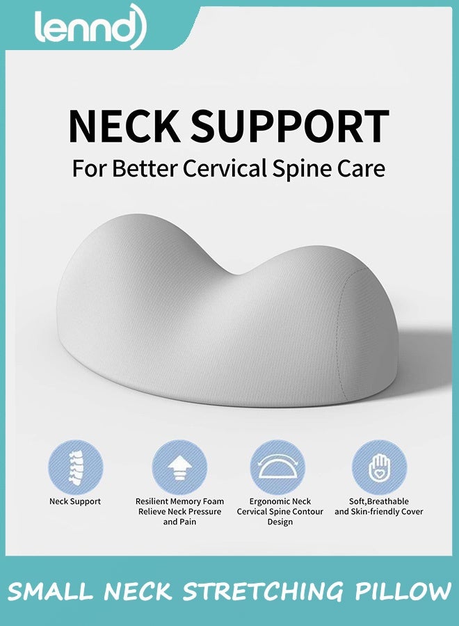 LENND Small Neck Stretcher Pillow for Pain Relief, Medium Soft Cervical Traction Device Neck Mild Support Pillow Foam Cervical Neck Pillow for Tension Muscle Relax Relief - Image 2