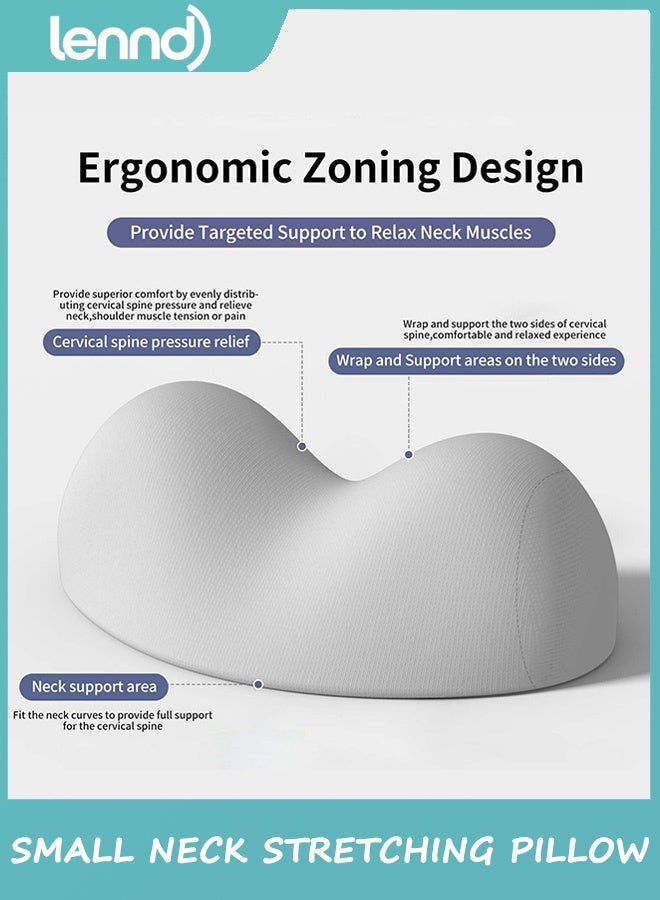 LENND Small Neck Stretcher Pillow for Pain Relief, Medium Soft Cervical Traction Device Neck Mild Support Pillow Foam Cervical Neck Pillow for Tension Muscle Relax Relief - Image 4