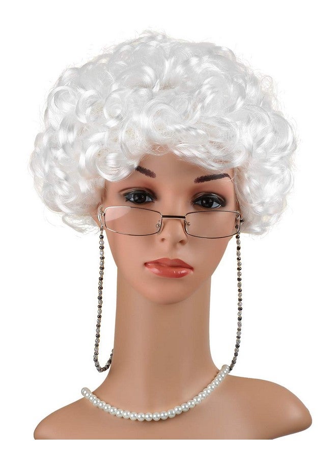 Beelittle Old Lady Costume Cosplay Grandma Granny Wig Great for Halloween Christmas Mrs. Claus - Image 2